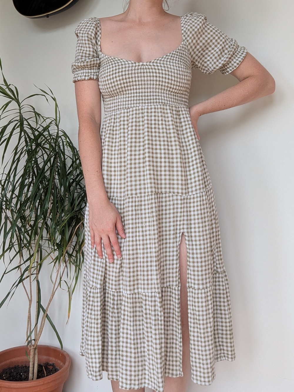 Abercrombie & Fitch Gingham Midi Dress - XS